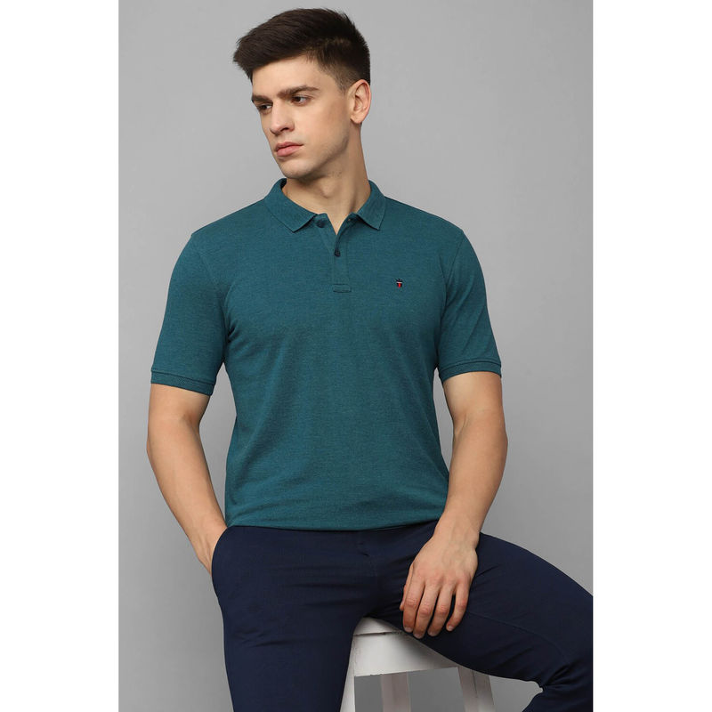 Louis Philippe Men's Slim Fit Solid Red Pique Polo Tshirt (L)