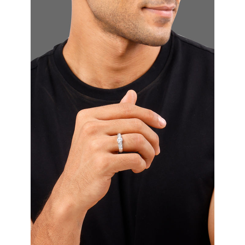 GIVA 925 Silver Classic Zircon Ring For Men (22)