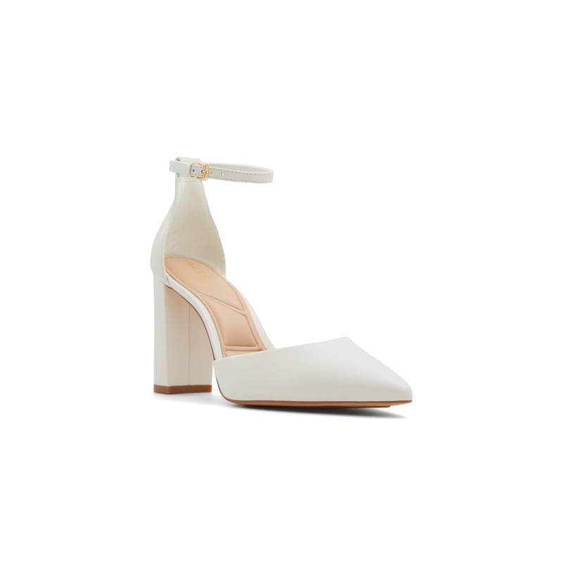 Aldo Faith-B White Ladies Block Sandal Heels (UK 6)
