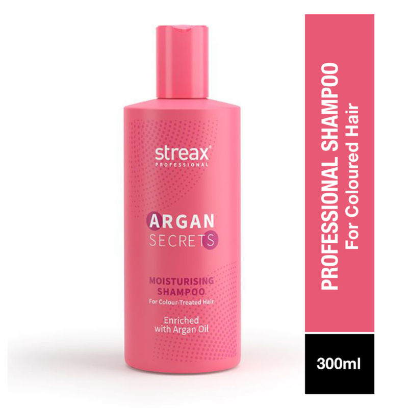 Streax Professional Argan Secrets Moisturisng Shampoo For Colour Treated Hair Enriched With Argan Oil & UV Filter