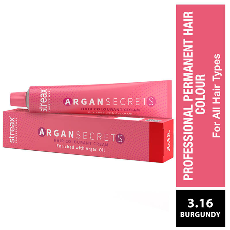 Streax Professional Argan Secrets Hair Colourant Cream - Burgundy