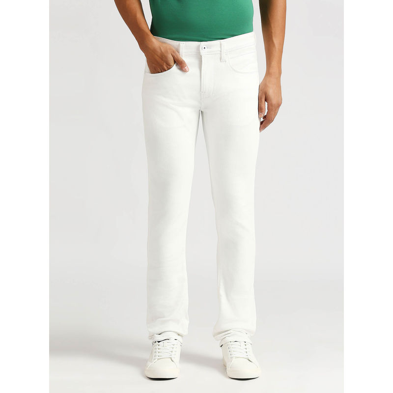 Pepe Jeans Vapour White Mid Rise Straight Powerflex Jeans (30)