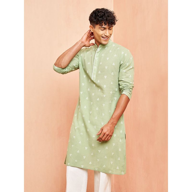 Vastramay Mens Green Cotton Kurta (XS)