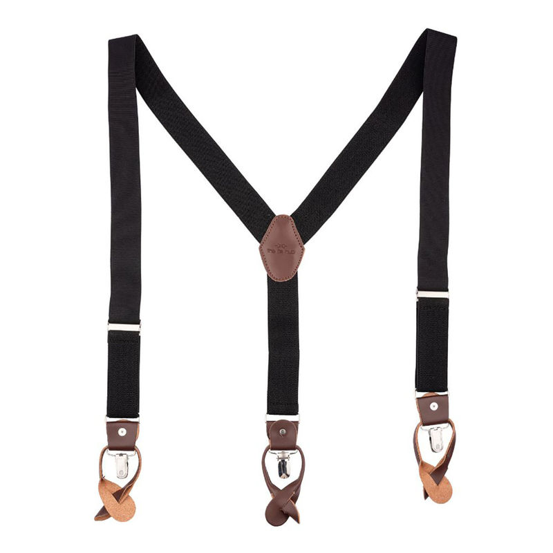 Buy The Tie Hub Gentry Black With Brown Y Back Suspender Online