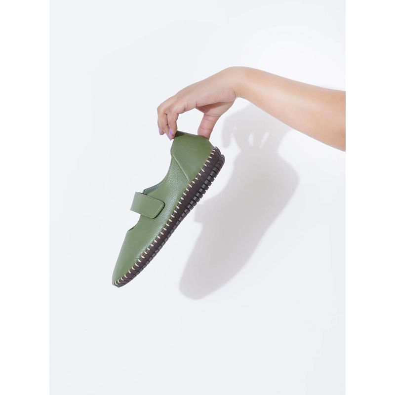 Sherrif Shoes Women Green Casual Solid Ballerinas (EU 37)
