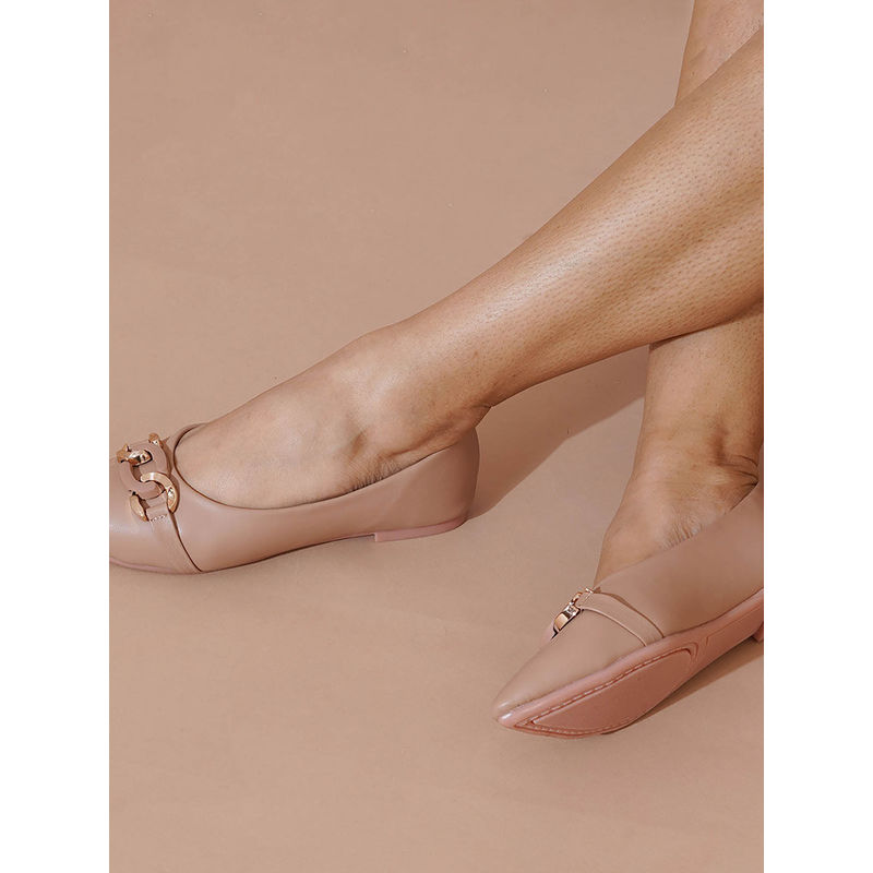 Sherrif Shoes Nude Women Slip On Ballerinas (EURO 36)
