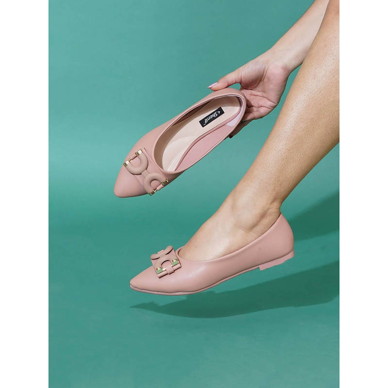 Sherrif Shoes Women Nude Slip On Ballerina (EU 36)