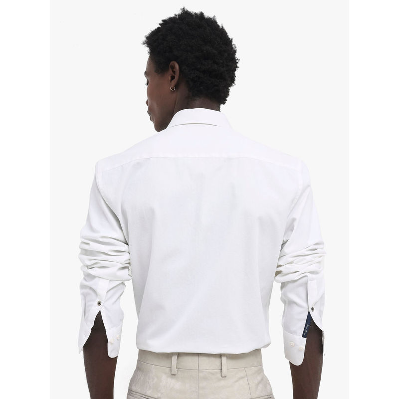 Rare Rabbit Men White Solid Casual Shirt (S)