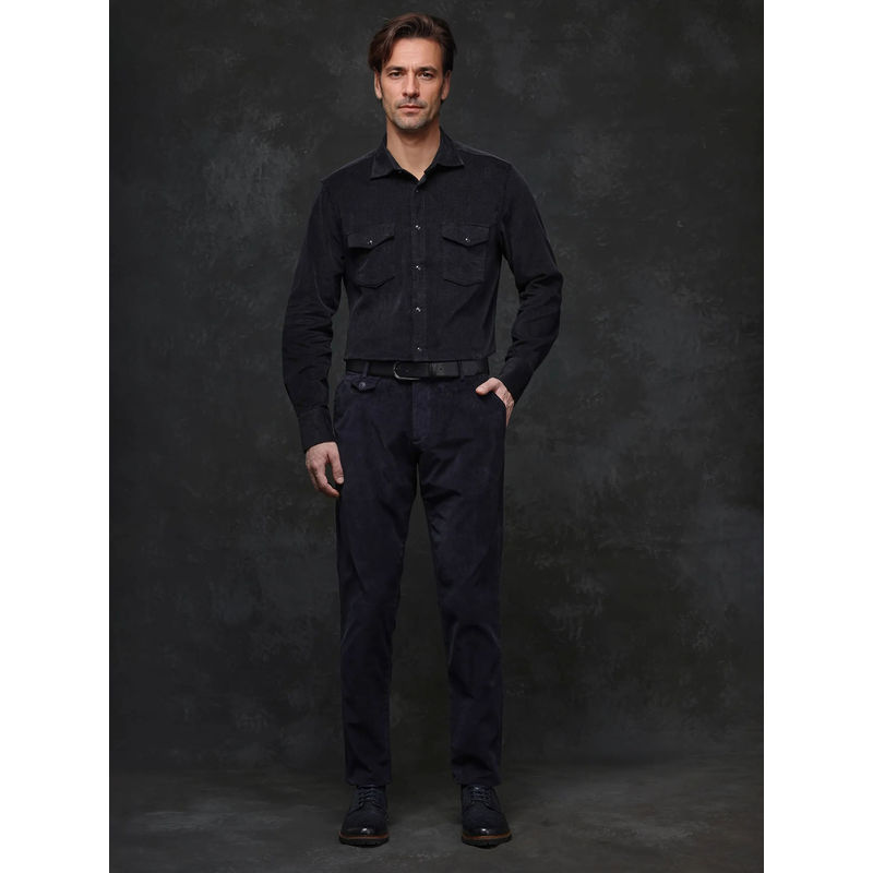 Rare Rabbit Men Black Solid Party Shirt (S)