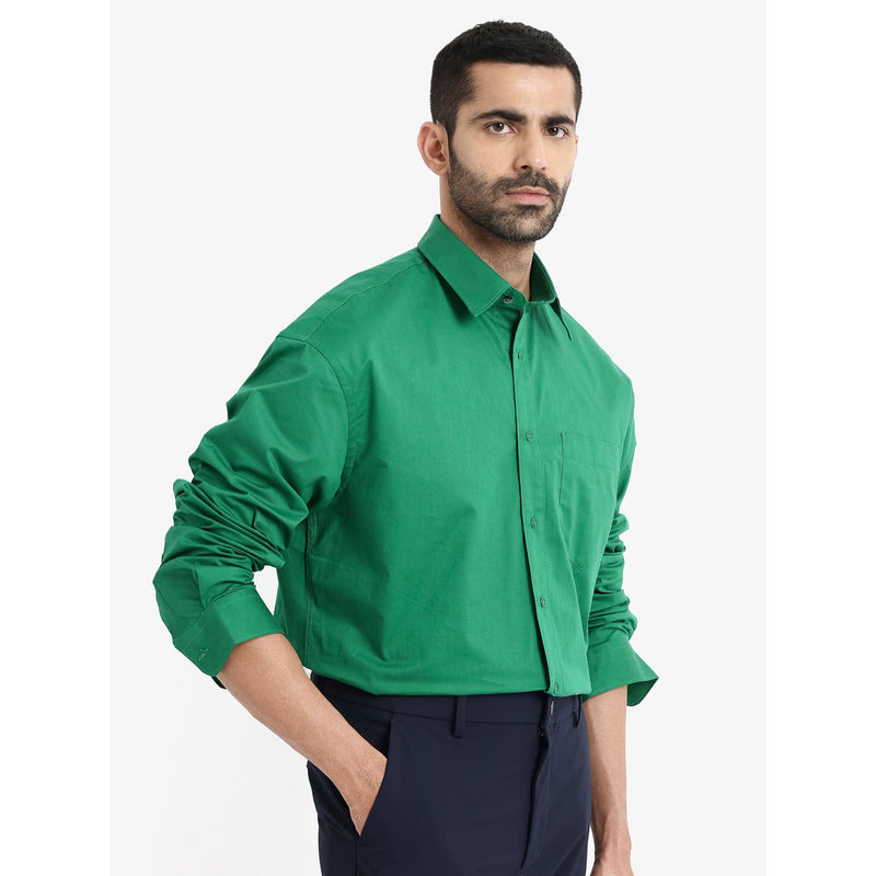 Rare Rabbit Men Green Solid Casual Shirt (XL)