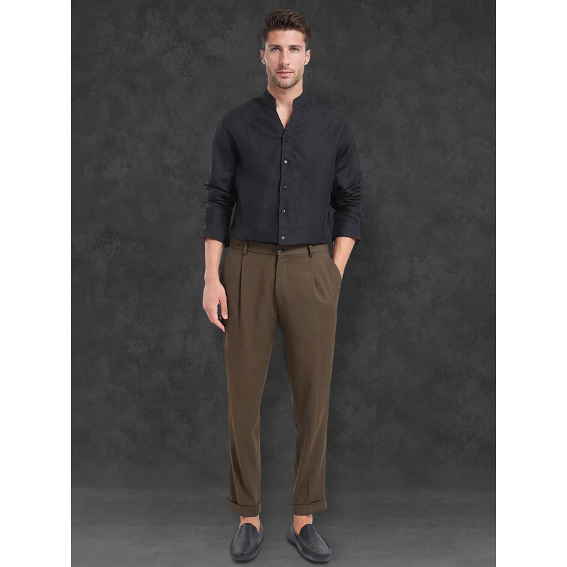 Rare Rabbit Men Black Solid Casual Shirt (M)