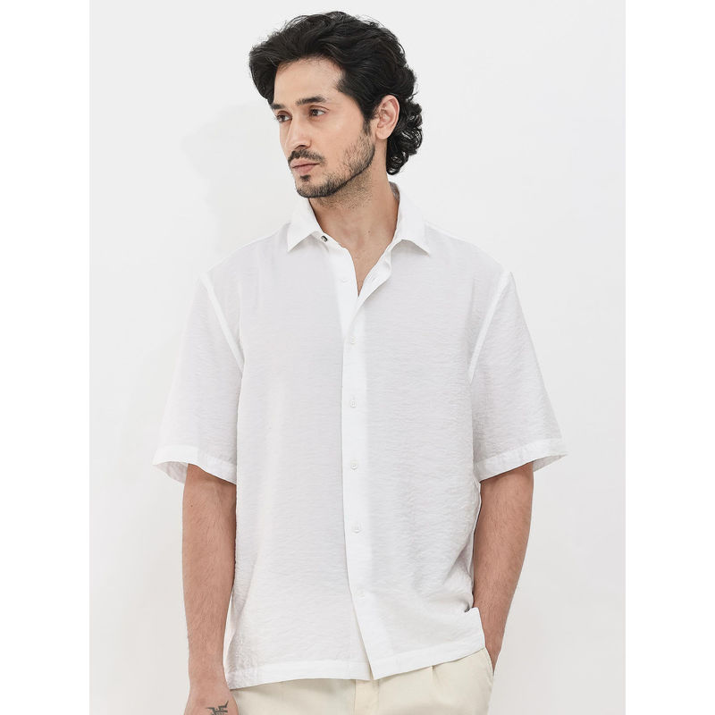 Rare Rabbit Men White Solid Casual Shirt (XL)