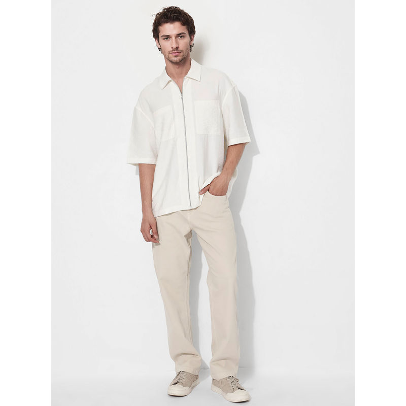 Rare Rabbit Men White Solid Casual Shirt (XL)