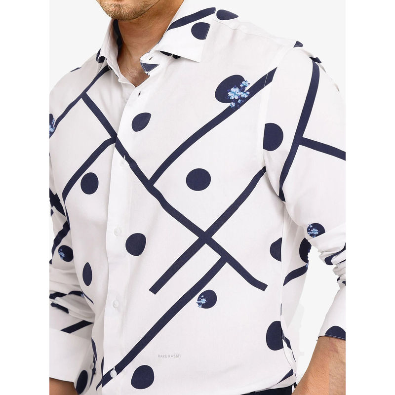 Rare Rabbit Men Black Printed Party Shirt (2XL)