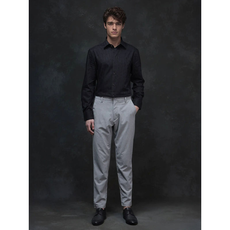 Rare Rabbit Men Black Printed Formal Shirt (M)