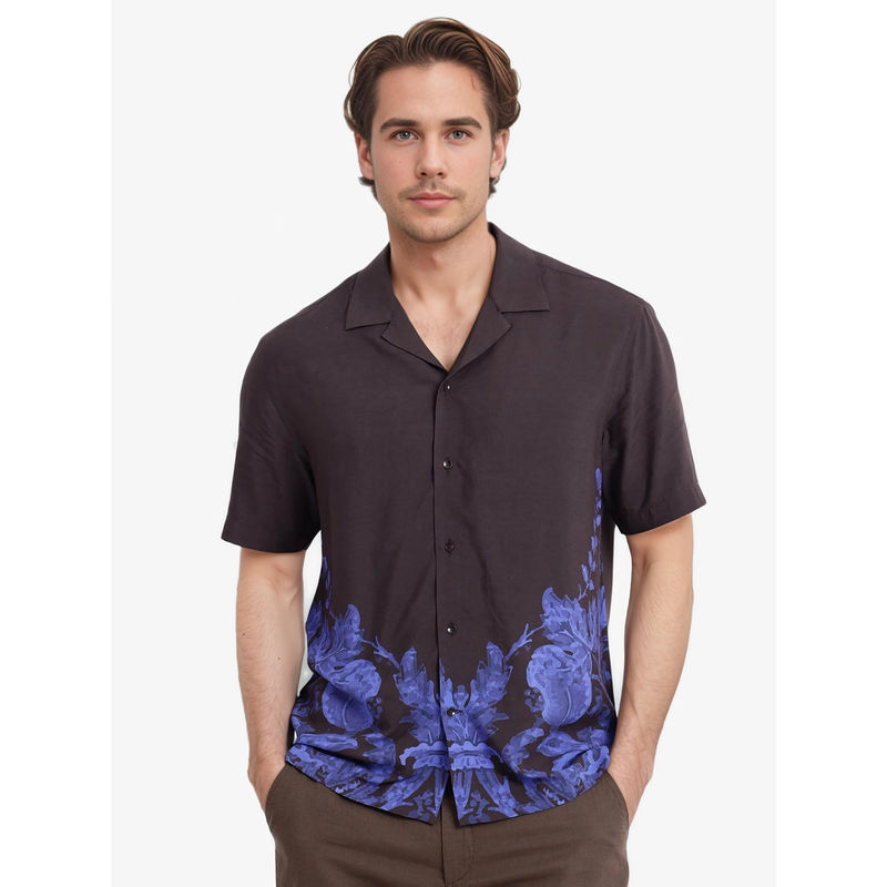 Rare Rabbit Men Brown Printed Casual Shirt (XS)