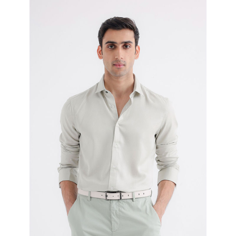 Rare Rabbit Men Off White Solid Casual Shirt (2XL)