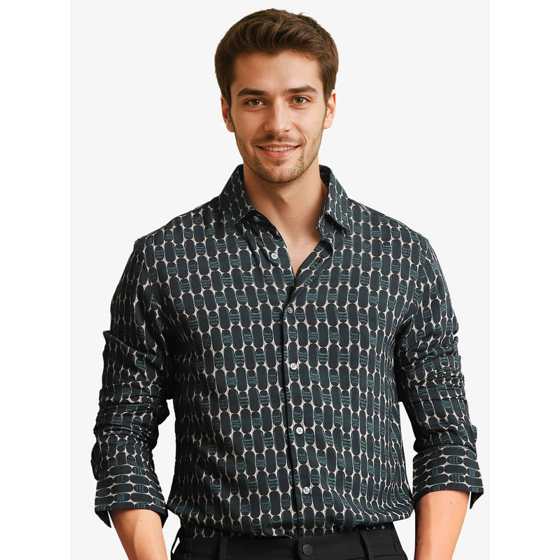 Rare Rabbit Men Multi-Color Printed Casual Shirt (S)