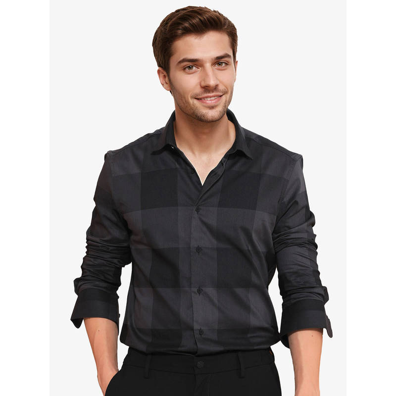 Rare Rabbit Men Black Checks Casual Shirt (M)