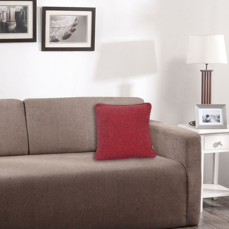 Maspar Colorart Charlotte Yarn Dyed Texture 310gsm Red Small Cushion