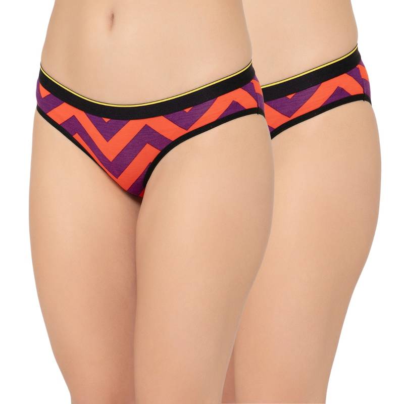 Bummer Womens Printed Micro Modal Bikinis Panties Combo (Pack of 2) (S)