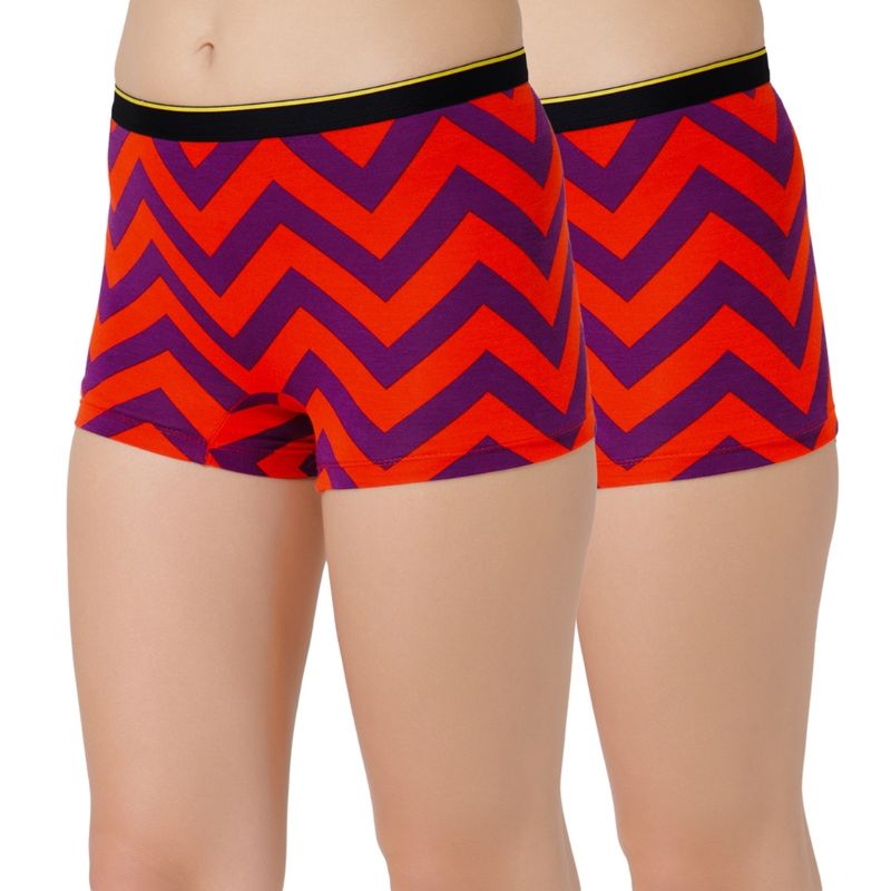 Bummer Womens Printed Micro Modal Boyshorts Panties Combo (Pack of 2) (L)