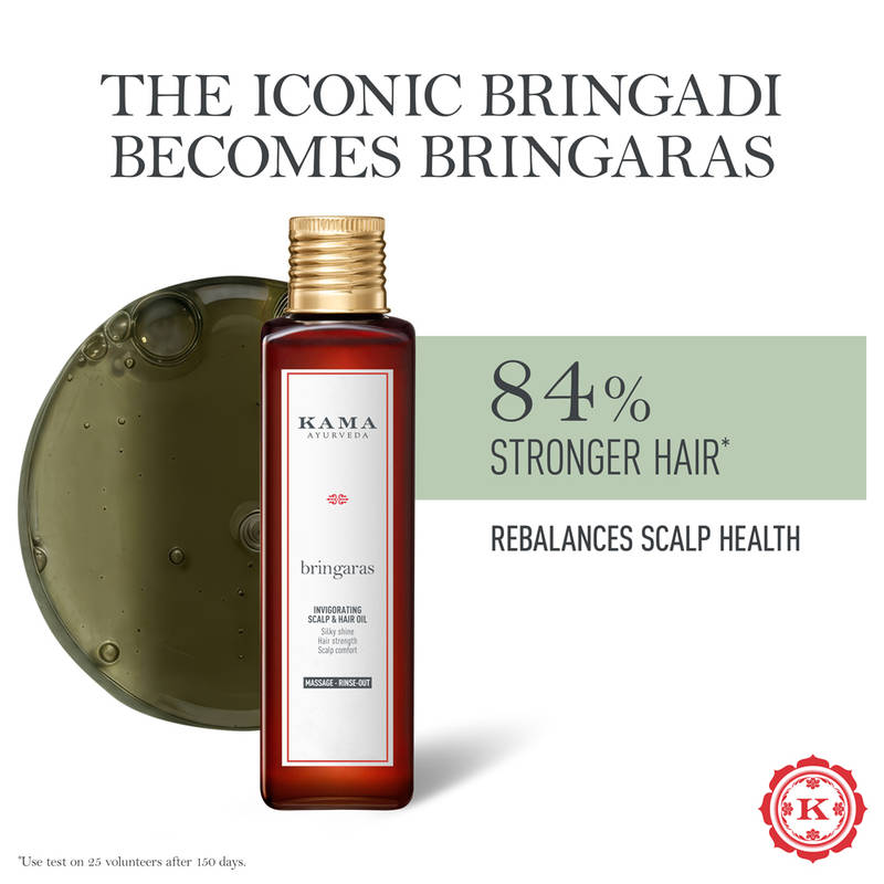 Kama Ayurveda Bringaras Invigorating Scalp & Hair Oil | Bhringaraj For Stronger & Healthier Hair