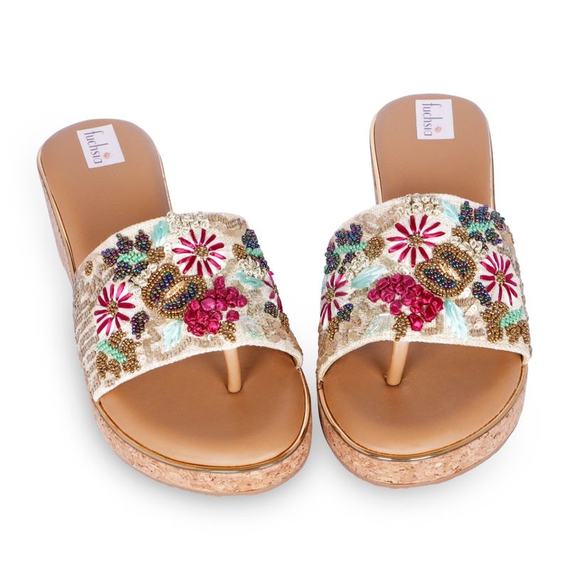 Fuchsia by Aashka Mehta Multi-Color Blooming Beauty Sandal (EURO 37)