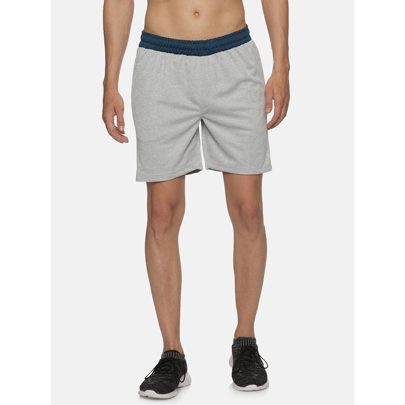 DOMIN8 Mens Breathable Elasticated Sports Basketball Grey Shorts (XL)