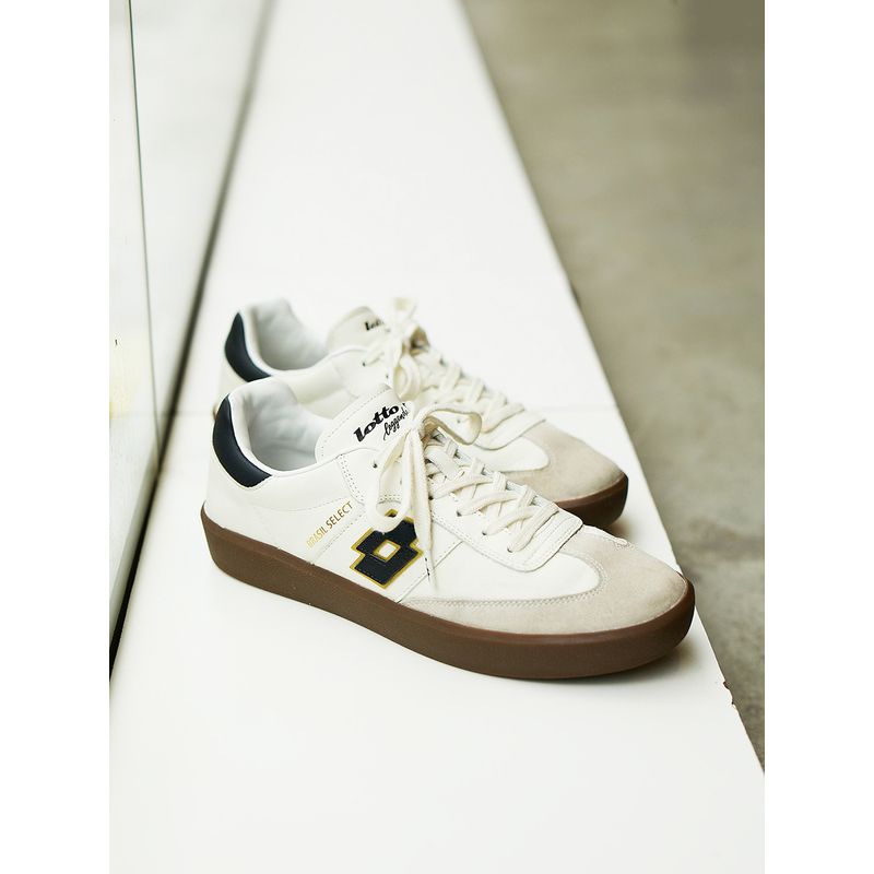 LOTTO Brasil Select OG White Leather Sneakers for Men (UK 6)