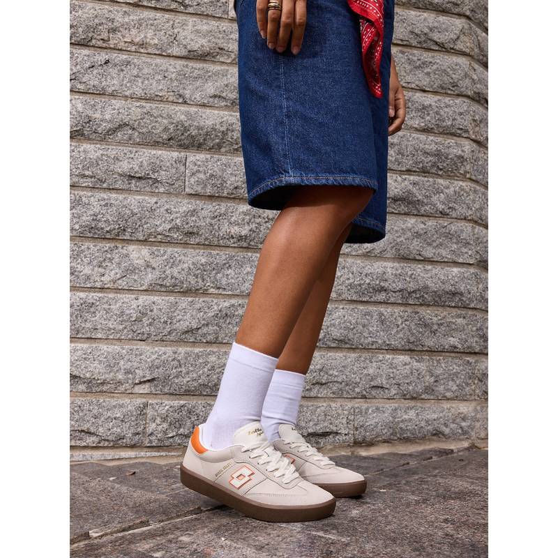 LOTTO Brasil Select OG Beige Leather Sneakers for Women (UK 3)