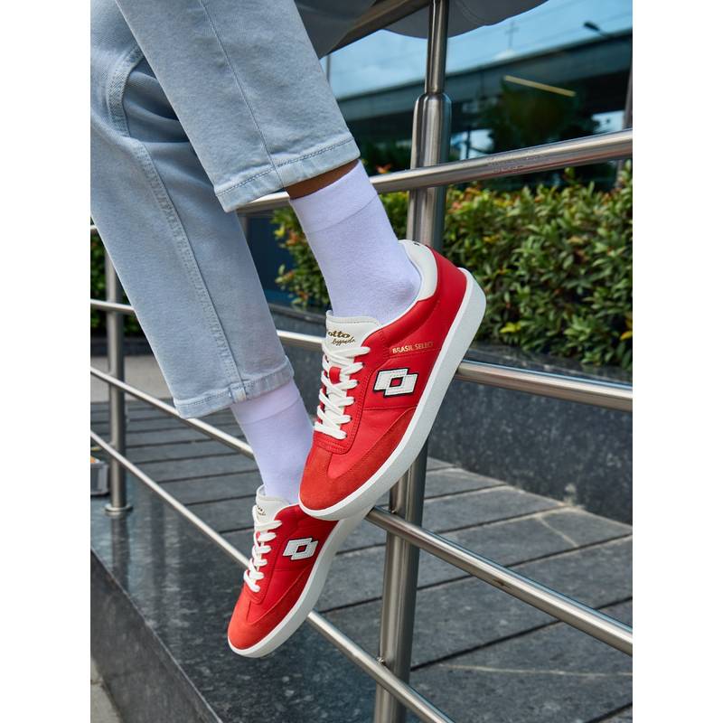 LOTTO Brasil Select OG Red Leather Sneakers for Women (UK 3)
