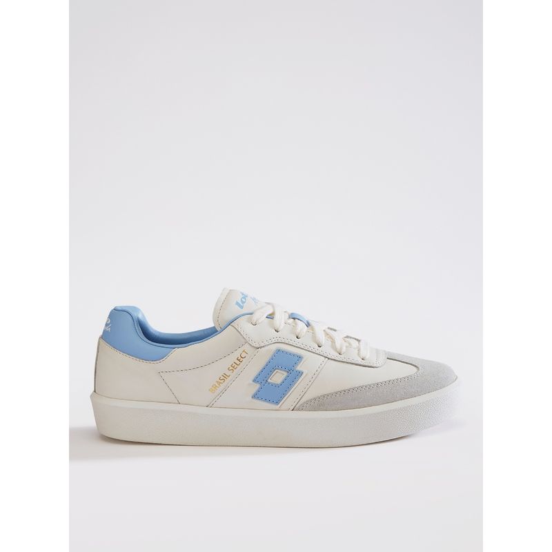 LOTTO Brasil Select OG White & Blue Leather Sneakers for Women (UK 3)