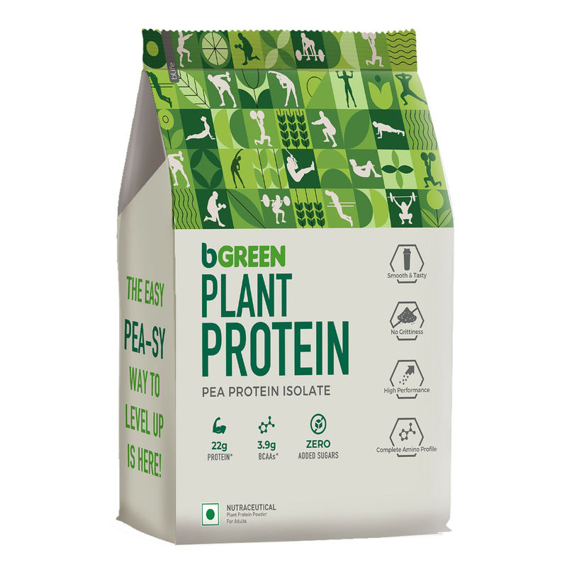 bGREEN by HealthKart Vegan Plant Protein Powder, 25 g Protein(Chocolate, 500 g,13 Servings)