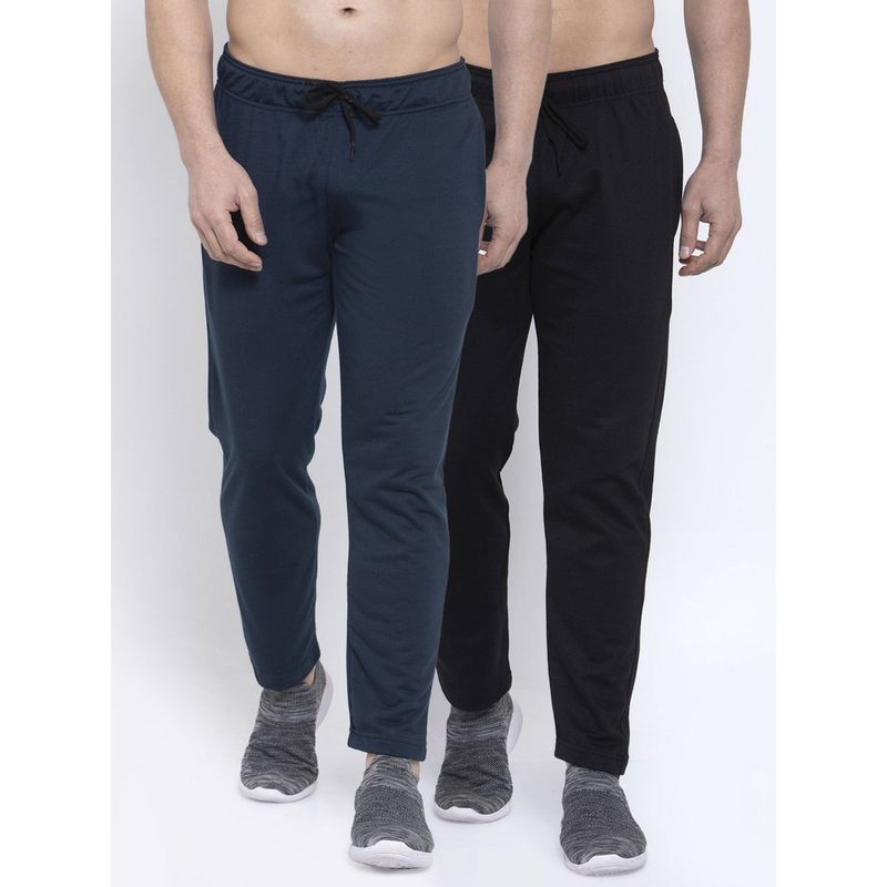 Buy NEUDIS Cotton Solid Regular Fit Joggers Track Pant Navy Blue