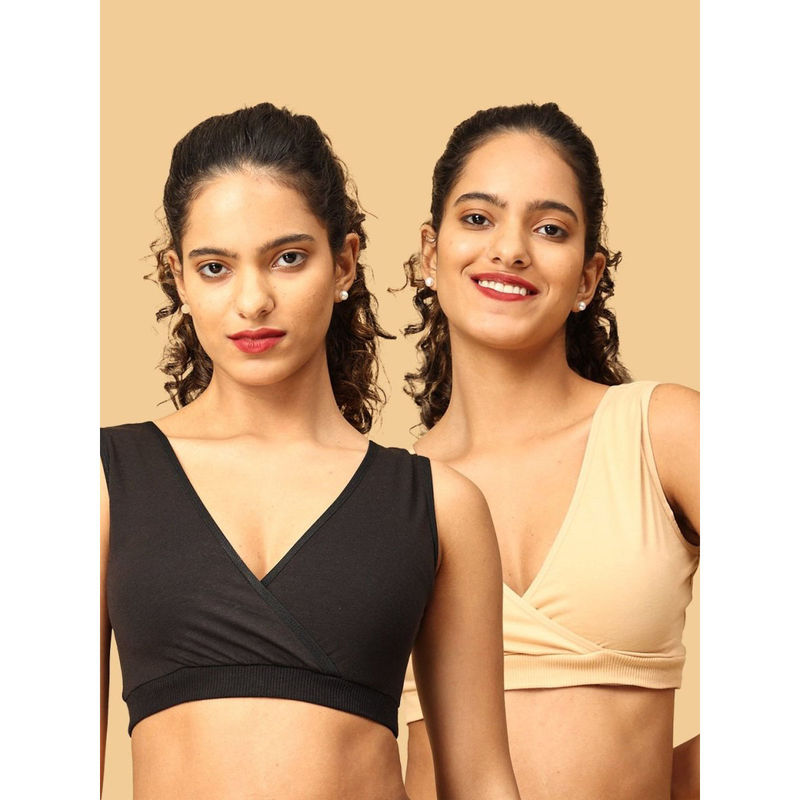 The Mom Store Maternity Nursing Sleep Bra (Pack of 2) (S)