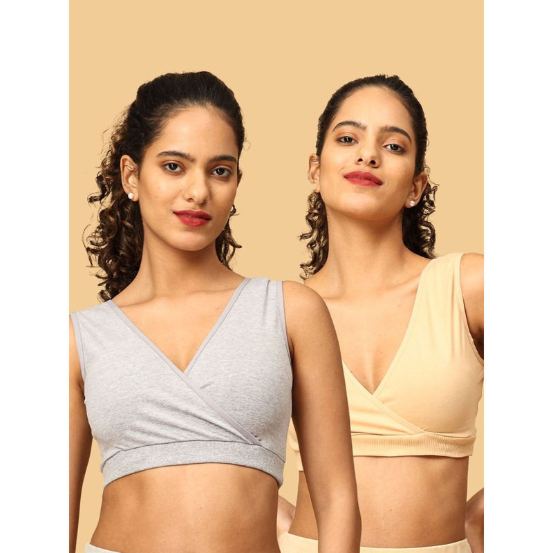 The Mom Store Maternity Nursing Sleep Bra (Pack of 2) (S)