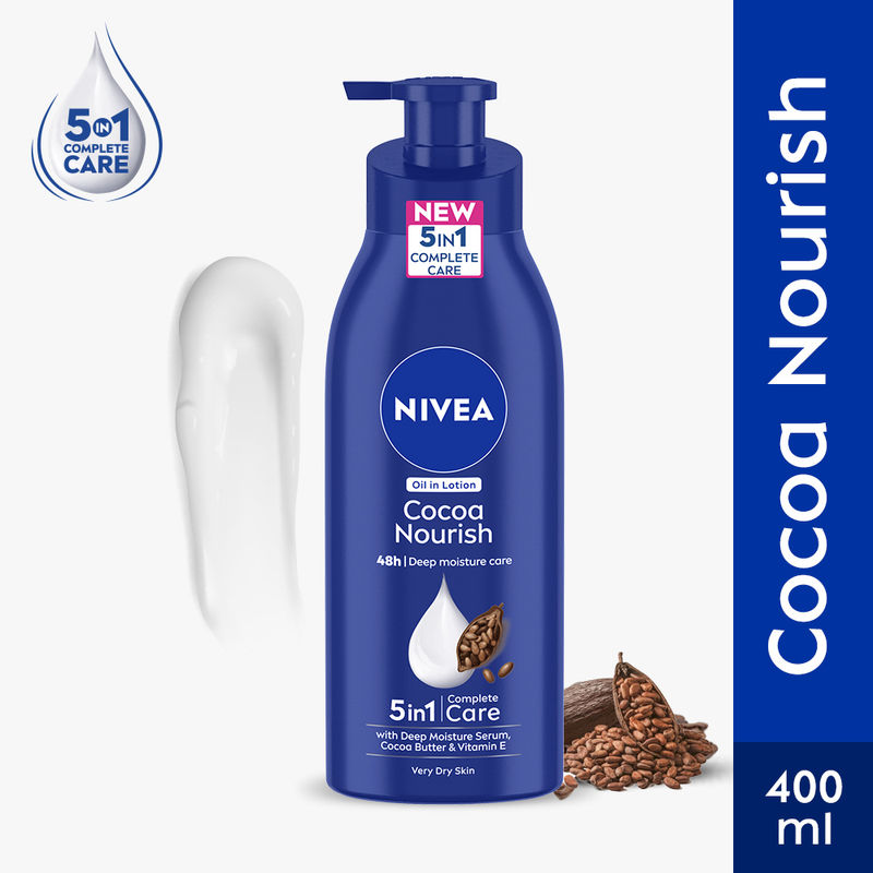 NIVEA Cocoa Nourish BODY LOTION -Cocoa butter & Vit E for 48H deep moisturization (Very Dry skin)