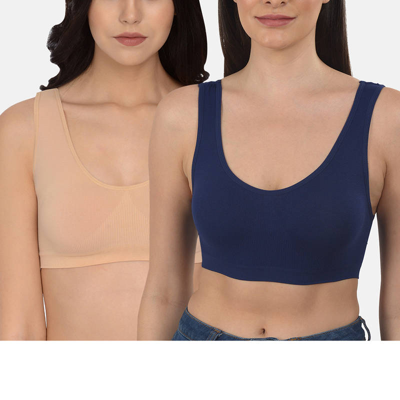 Mod & Shy Pack of 2 Solid Teenager Slip on Bra - Multi-Color (36B)