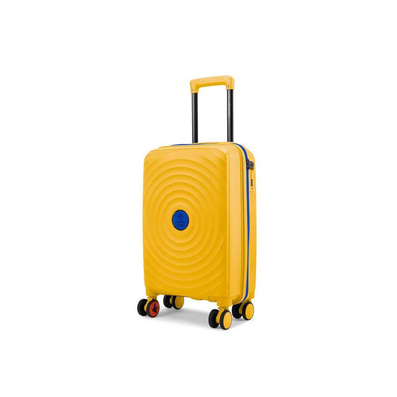 Nasher Miles Goa Hard-Sided Polypropylene Check-In Luggage Yellow Blue Trolley Bag (L)