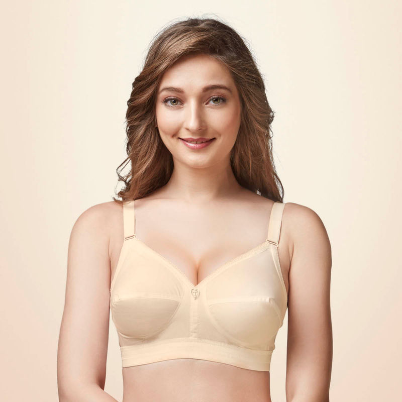 Trylo Namrata Women's Cotton Non-wired Soft Full Cup Bra - Nude (40C)
