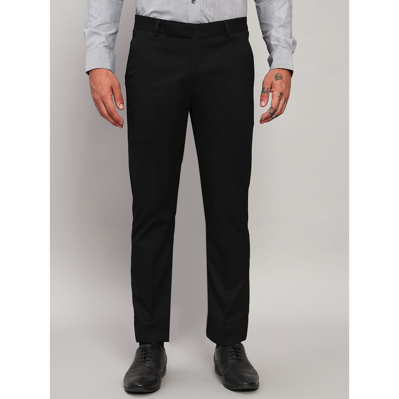 Cantabil Men Black Non Pleated Regular Fit Formal Trouser (30)