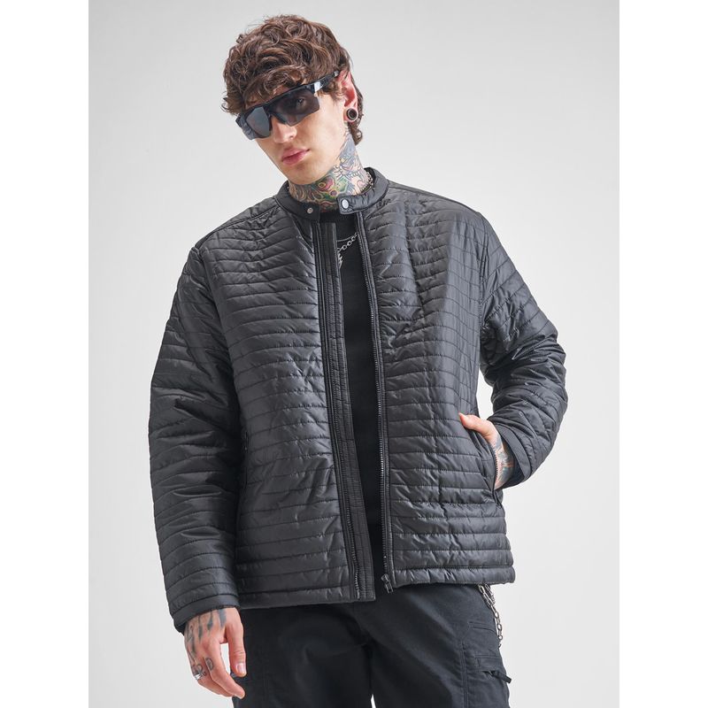 HIGHLANDER Men Black Solid Padded Jacket (XL)