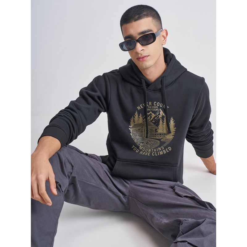 HIGHLANDER Mens Black Graphic Hoodie (S)