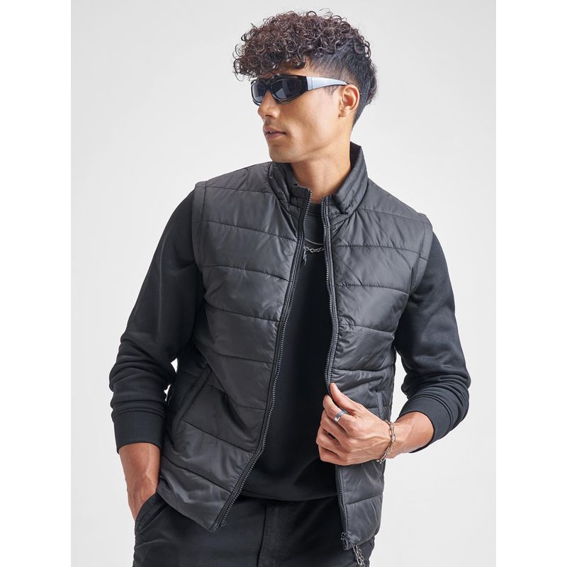 HIGHLANDER Men Black Solid Puffer Jacket (M)