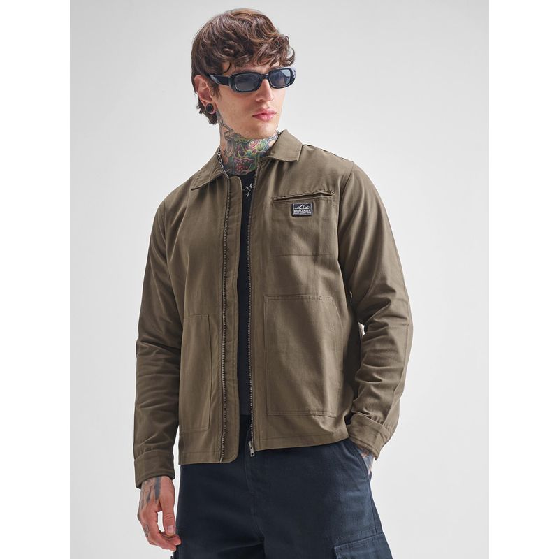 HIGHLANDER Men Brown Trucker Denim Jacket (XL)