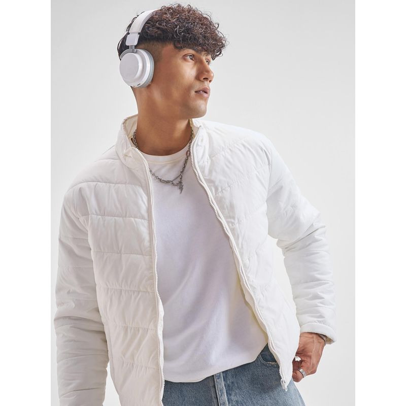 HIGHLANDER Mens White Puffer Jacket (M)