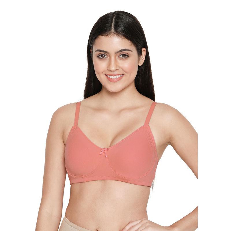 Shyaway Susie Everyday Wirefree Full Coverage Encircled Non-Padded Bra- Peach (34C)