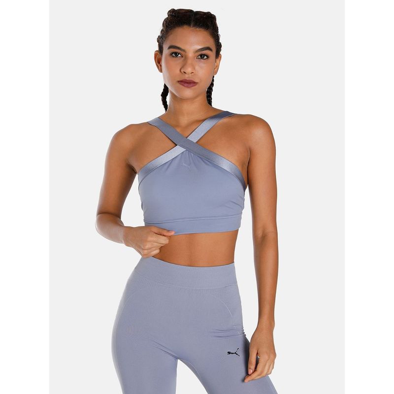 PUMA Flawless Sculpt Mid-Impact Longline Bra -Grey (M)