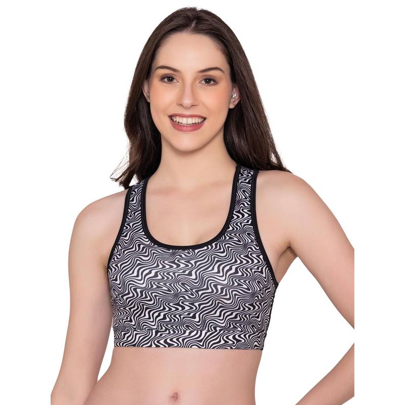 Bonjour Women's Wire Free Padded Cotton Full Coverage Sports Bra (S)